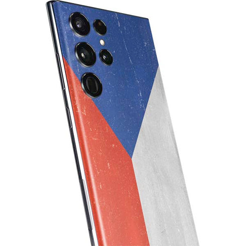 Czech Republic Flag Distressed Galaxy S22 Ultra Skin
